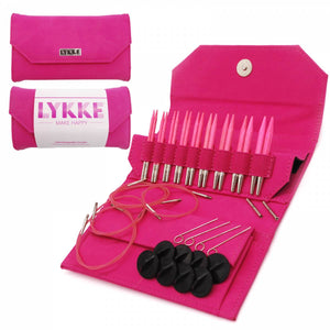 LYKKE CRAFTS Blush 3.5" Interchangeable Needles Set fuchsia fabric